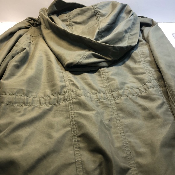 Streetwear Society Light weight Army Green Jacket Pockets Silver Accents Large - Picture 10 of 14